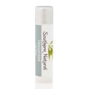 A picture of a stick of Unscented Natural Lip Balm, sold by Southern Natural 